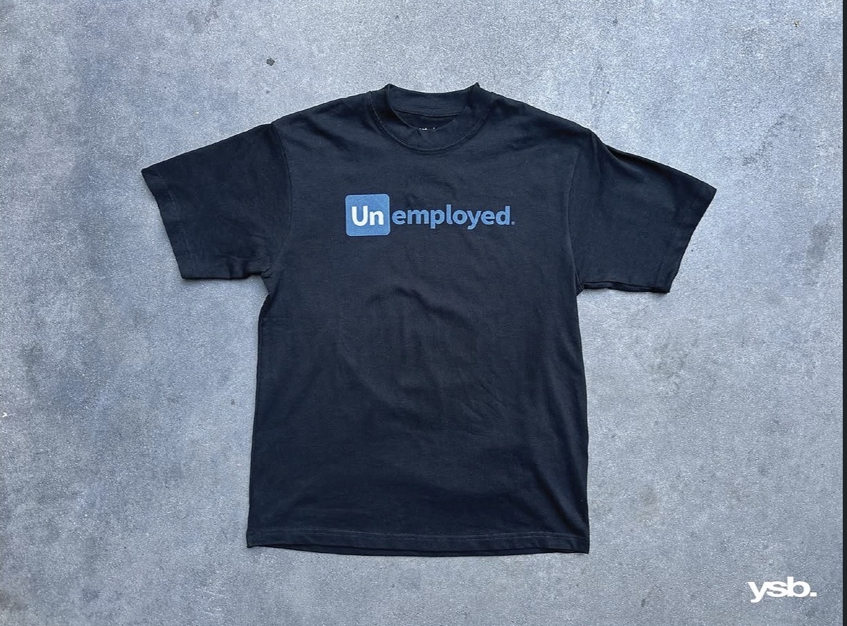 Un/Employed tee, black colorway